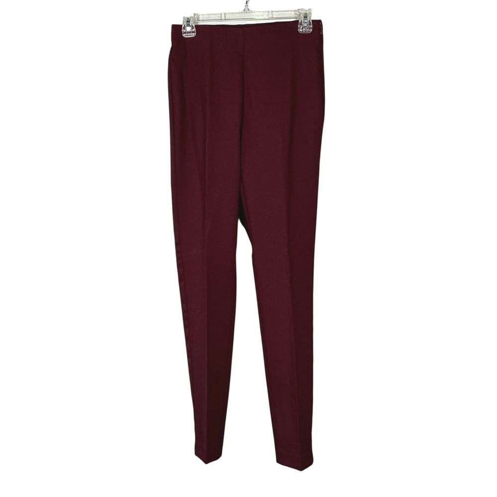 LOFT High Waist Curvy Skinny Pants Burgundy Side Zip Size 2T